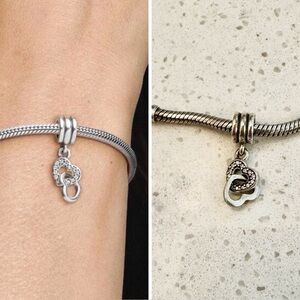 PANDORA 925 Interlocking Hearts Charm